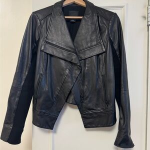TROUVÉ Black Real Leather Jacket